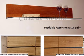 L-Wandboard 60x19x26cm ACERRO rustikale Asteiche massiv