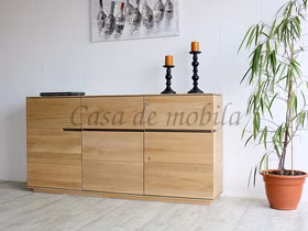 Anrichte 3 türig 181x92x42cm ACERRO Asteiche geölt Massivholz Sideboard ACERRO 181x92x42cm rustikale Asteiche massiv weiß Bianco geölt casa de mobila Goslar wimmer wohnkollektionen