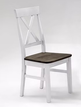 Stuhl 45x94x43cm BERGEN Kiefer massiv 2farbig weiß / grau lasiert Stuhl 45x94x43cm BERGEN Kiefer massiv 2farbig weiß / grau lasiert