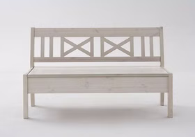 Truhenbank 148x93x46cm FJORD Kiefer massiv weiß lasiert Truhenbank 148x93x46cm FJORD Kiefer massiv weiß lasiert