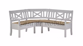Eckbank 170x93x147cm FJORD Kiefer 2farbig weiß lasiert / gelaugt geölt Eckbank 170x93x147cm FJORD Kiefer 2farbig weiß lasiert / gelaugt geölt
