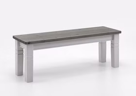 Sitzbank 130x46x40cm Kiefer massiv 2farbig weiß / grau lasiert Sitzbank 130x46x40cm Kiefer massiv 2farbig weiß / grau lasiert