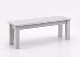 Sitzbank 130x46x40cm Kiefer massiv weiß lasiert