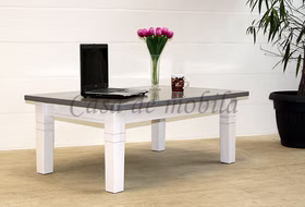 Wohnzimmertisch FJORD 120x46x78cm Landhaus Kiefer massiv 2farbig weiß grau lackiert von Casademobila Goslar