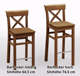 Barhocker 44x106x44cm Kiefer massiv gelaugt geölt Barhocker 44x106x44cm Kiefer massiv gelaugt geölt
