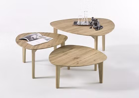 Couchtisch Set 3-teilig CAMILLA Asteiche massiv geölt massivholz couchtische dreieckig Set 3teilig CAMILLA wildeiche massiv natur geölt casademobila Goslar