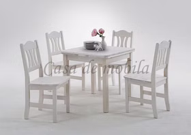 Massivholz Küchentisch klein ausziehbar Karl 77-127x77cm Kiefer massiv weiß lasiert Casa de mobila Goslar Massivholz Küchentisch klein ausziehbar Karl 77-127x77cm Kiefer massiv weiß lasiert Casa de mobila Goslar
