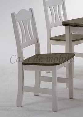 Stuhl 44x92x45cm KRISTEL Kiefer massiv 2farbig weiß / grau lackiert von Casademobila Goslar Stuhl 44x92x45cm KRISTEL Kiefer massiv 2farbig weiß / grau lackiert von Casademobila Goslar