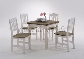 Esszimmerstühle 44x92x45cm KRISTEL Kiefer massiv weiß / graufarben lackiert von Casa de mobila Goslar Esszimmerstühle 44x92x45cm KRISTEL Kiefer massiv weiß / graufarben lackiert von Casa de mobila Goslar