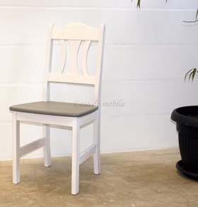 Küchenstuhl 44x92x45cm KRISTEL Kiefer massiv weiß, graufarben lackiert von Casa de mobila Goslar Küchenstuhl 44x92x45cm KRISTEL Kiefer massiv weiß, graufarben lackiert von Casa de mobila Goslar