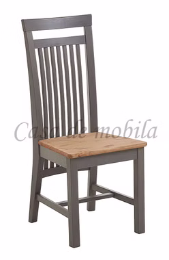 Stuhl 45x103x48cm BOSTON Kiefer massiv 2farbig grau lasiert / gelaugt geölt Casa de mobila Goslar
