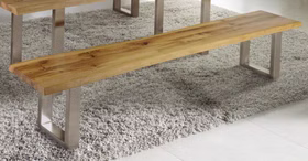 Sitzbank 160x45x40 cm Wildeiche natur geölt