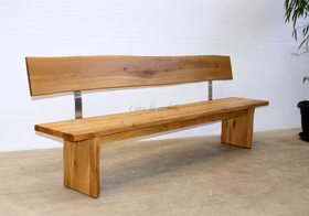 bank mit Lehne 260x92x49cm Zingst Baumkante eichenholz massiv geölt Casa de mobila Goslar bank mit Lehne 260x92x49cm Zingst Baumkante Wildeiche massiv geölt Casa de mobila Goslar
