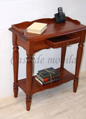 Konsolentisch 74x81x33cm VARESE Pappel kirschfarben lackiert Konsolentisch mit gedrechselten beinen VARESE Pappel massiv bernsteinfarben lackiert von Casademobila Goslar