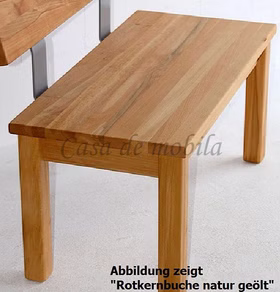 kleine bank mit Lehne TREVA 120cm Kernbuche massiv natur geölt Wimmer Casademobila Goslar