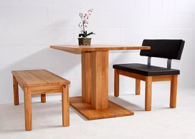 Vollholz Säulentisch TREVA Wimmer 120x76x95cm Kernbuche, Asteiche massiv natur oder Bianco geölt Casa de mobila