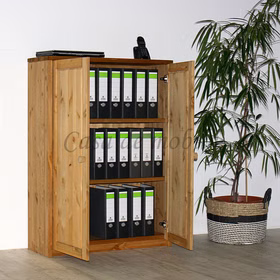 Schrank 2 Holztüren 2 Böden 89x123x33cm CONTRA Kiefer massiv Massivholz Aktenschrank Contra 2 türig niedrige höhe Kiefer massiv gelaugt geölt casademobila Goslar