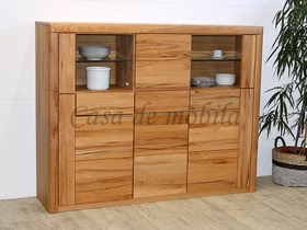 Massivholz Highboard 173x137x45cm, 4 Holztüren, 2 Glastüren, 3 Schubladen, Kernbuche massiv natur geölt in Goslar bei Casademobila von Alois Garthaus Made in Germany Massivholz Highboard 173x137x45cm, 4 Holztüren, 2 Glastüren, 3 Schubladen, Kernbuche massiv natur geölt in Goslar bei Casademobila von Alois Garthaus Made in Germany