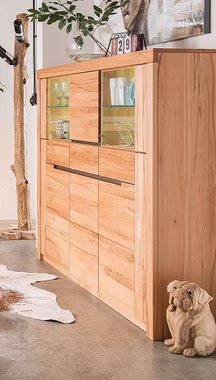 Wohnwand 3teilig Kernbuche massiv geölt Wohnwand Highboard breit Kernbuche massiv geölt Casa de mobila Goslar