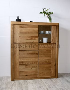 Highboard 115x137x40cm HORIZONT Wildeiche massiv natur geölt Highboard 115x137x40cm HORIZONT Wildeiche massiv natur geölt