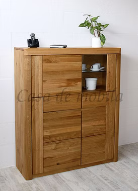 Highboard 115x137x40cm HORIZONT Wildeiche massiv natur geölt Highboard 115x137x40cm HORIZONT Wildeiche massiv natur geölt
