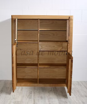 Highboard 115x137x40cm HORIZONT Wildeiche massiv natur geölt Highboard 115x137x40cm HORIZONT Wildeiche massiv natur geölt