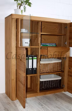Highboard 115x137x40cm HORIZONT Wildeiche massiv natur geölt Highboard 115x137x40cm HORIZONT Wildeiche massiv natur geölt