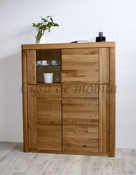 Highboard 115x137x40cm HORIZONT Wildeiche massiv natur geölt Highboard 115x137x40cm HORIZONT Wildeiche massiv natur geölt