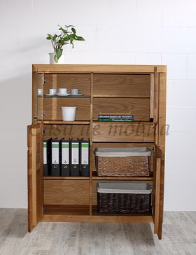 Highboard 115x137x40cm HORIZONT Wildeiche massiv natur geölt Highboard 115x137x40cm HORIZONT Wildeiche massiv natur geölt