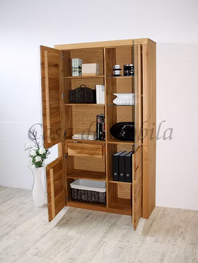Vitrine 115x203x40cm HORIZONT Wildeiche massiv natur geölt rechts Geschirrschrank HORIZONT 115x203x40cm Wildeiche massiv Natur geölt Glastür rechts Casa de mobila Goslar