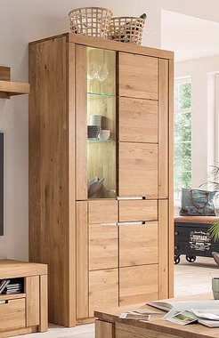 Wohnwand Geschirrschrank Wildeiche massiv natur geölt Casademobila Goslar Wohnwand Geschirrschrank hoch Wildeiche massiv natur geölt Casademobila Goslar