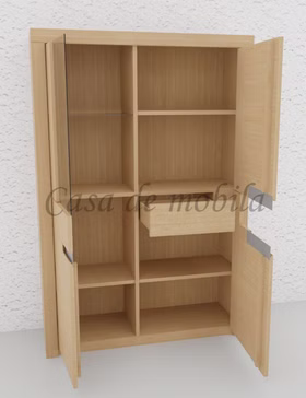 Highboard 115x170x40cm HORIZONT Wildeiche massiv Bianco geölt Casademobila Goslar