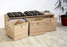 Holz bank Dielenbank mit stauraum CAMILLA Eiche Wildeiche massiv weiss Bianco geölt casademobila Goslar Holz bank Dielenbank mit stauraum CAMILLA Eiche Wildeiche massiv weiss Bianco geölt casademobila Goslar