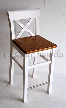Barhocker 44x96x44cm FJORD Kiefer massiv 2farbig weiß lasiert / bernstein lackiert Barhocker 44x96x44cm FJORD Kiefer massiv 2farbig weiß lasiert / bernstein lackiert