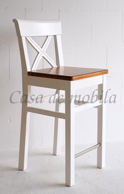 Barhocker 44x96x44cm FJORD Kiefer massiv 2farbig weiß lasiert / bernstein lackiert Barhocker 44x96x44cm FJORD Kiefer massiv 2farbig weiß lasiert / bernstein lackiert