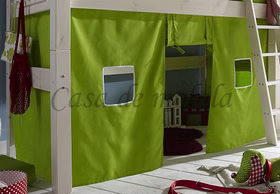 Vorhang 4teilig für Hochbett INFANSKIDS TOBYKIDS mittelhoch Lime Vorhang 4teilig für Hochbett INFANSKIDS TOBYKIDS mittelhoch Lime