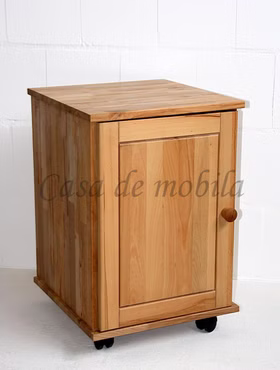 Massivholz druckerschrank mit rollen 46x69x49cm CONTRA Kernbuche oder Wildeiche natur geölt Casa de mobila Goslar