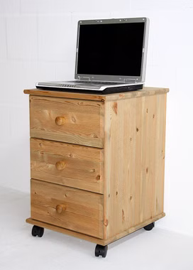 Rollcontainer 46x69x49cm CONTRA Kiefer massiv gelaugt geölt Standardgriffe Rollcontainer 46x69x49cm CONTRA Kiefer massiv gelaugt geölt Standardgriffe