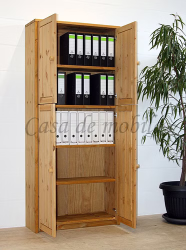 Massivholz Aktenschrank Contra 89x199x33cm Kiefer Kernbuche Wildeiche massiv geölt oder lackiert Casa de mobila Goslar