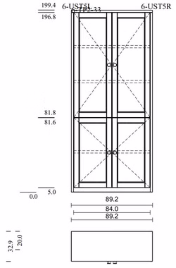 Aktenschrank Masse UST5 3EBoe3 3Boe3 2HT3 2 Massivholz Geschirrschrank mit 4 holztüren Contra 89x199x33cm kiefer massiv weiß lackiert Casa de mobila Goslar