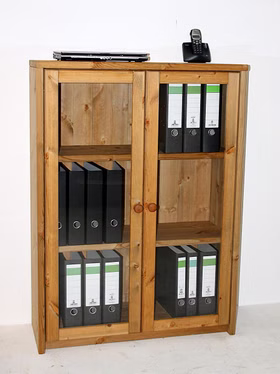 echtholz aktenschrank mit glastüren aus kiefer massiv geölt gelaugt echtholz aktenschrank mit glastüren aus kiefer massiv geölt gelaugt