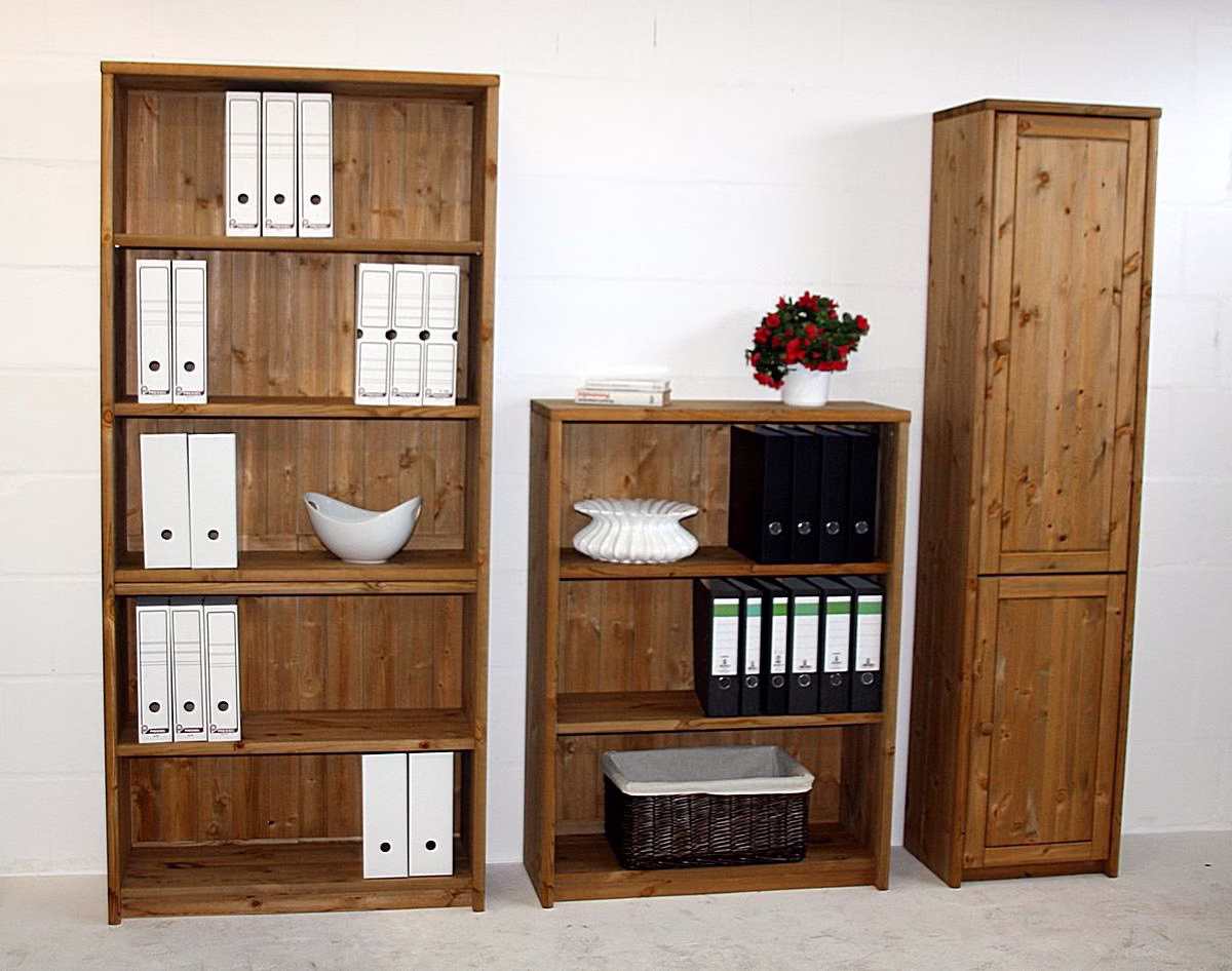 Massivholz Aktenschränke CONTRA 3-teilig Set Kiefer massiv gelaugt geölt Casademobila Goslar Massivholz Aktenschränke CONTRA 3-teilig Set Kiefer massiv gelaugt geölt Casademobila Goslar