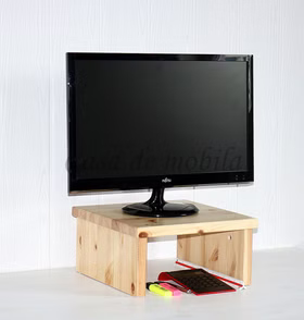 Bildschirm-Aufsatz 35x17x35cm CONTRA für Schreibtisch Kiefer massiv