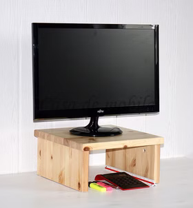Bildschirm-Aufsatz 35x17x35cm CONTRA für Schreibtisch Kiefer massiv