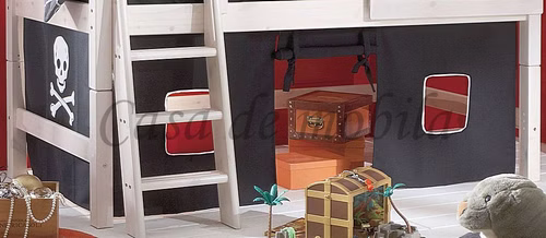 Vorhang 4teilig für Hochbett INFANSKIDS TOBYKIDS halbhoch Pirat Vorhang 4teilig für Hochbett INFANSKIDS TOBYKIDS halbhoch Pirat
