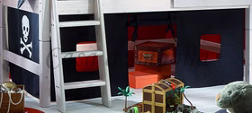 Vorhang 4teilig für Hochbett INFANSKIDS TOBYKIDS halbhoch Pirat Vorhang 4teilig für Hochbett INFANSKIDS TOBYKIDS halbhoch Pirat