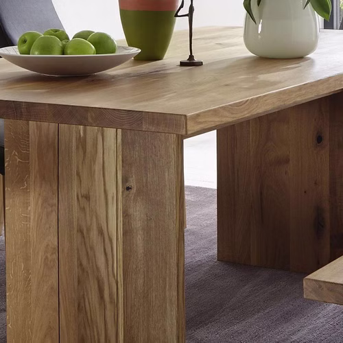 Massivholz Tisch Wangentisch 160x75x90 cm Wildeiche massiv natur geölt casademobila Goslar