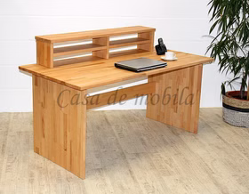 Echtholz Schreibtisch mit aufsatz kernbuche massiv natur geölt 160x74x78cm CONTRA casademobila Goslar