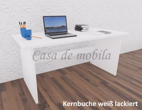 Massivholz Schreibtisch 160x74x78cm CONTRA Kernbuche massiv weiss lackiert von Casademobila Goslar kaufen. Massivholz Schreibtisch 160x74x78cm CONTRA Kernbuche massiv weiss lackiert von Casademobila Goslar kaufen.