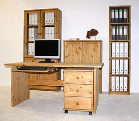 Massivholz computertisch mit Rollcontainer Contra 125x74x78cm Kiefer massiv gelaugt geölt Casa de mobila Goslar Massivholz computertisch mit Rollcontainer Contra 125x74x78cm Kiefer massiv gelaugt geölt Casa de mobila Goslar